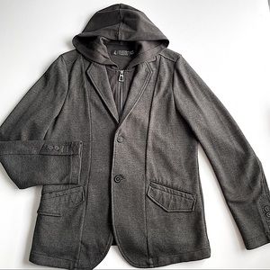 Knit jacket w/hoodie EUC